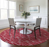 Piper Looms Mayfield Rope AMF152 Red Machine Washable Area Rug Round Lifestyle Image Feature