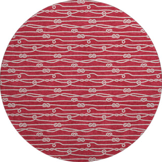 Piper Looms Mayfield Rope AMF152 Red Machine Washable Area Rug Round Main Image