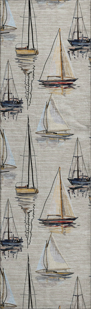 Piper Looms Mayfield Sailboat AMF153 Ivory Machine Washable Area Rug Runner Main Image