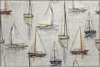 Piper Looms Mayfield Sailboat AMF153 Ivory Machine Washable Area Rug Scatter Main Image
