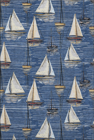 Piper Looms Mayfield Sailboat AMF153 Navy Machine Washable Area Rug main image