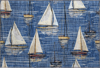 Piper Looms Mayfield Sailboat AMF153 Navy Machine Washable Area Rug Scatter Main Image