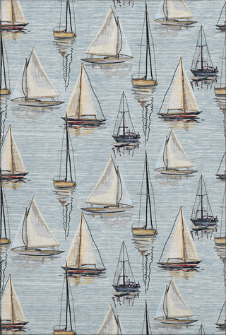 Piper Looms Mayfield Sailboat AMF153 Sky Machine Washable Area Rug main image