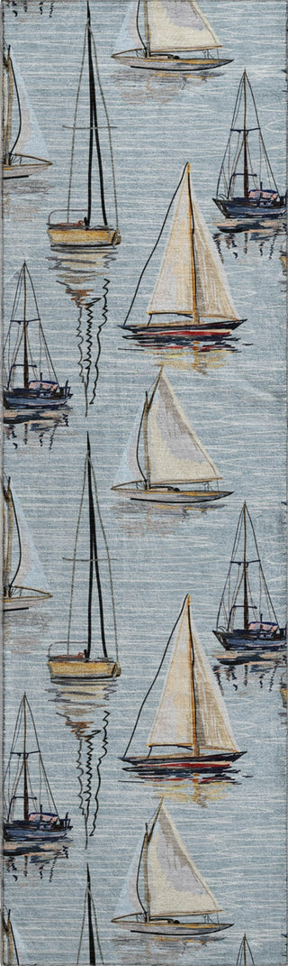 Piper Looms Mayfield Sailboat AMF153 Sky Machine Washable Area Rug Runner Main Image