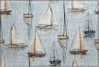 Piper Looms Mayfield Sailboat AMF153 Sky Machine Washable Area Rug Scatter Main Image