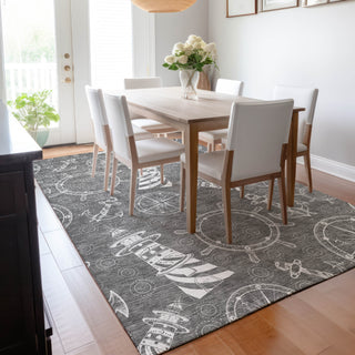 Piper Looms Mayfield Nautical AMF154 Gray Machine Washable Area Rug Lifestyle Image Feature
