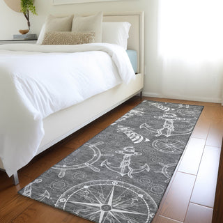 Piper Looms Mayfield Nautical AMF154 Gray Machine Washable Area Rug Runner Lifestyle Image Feature