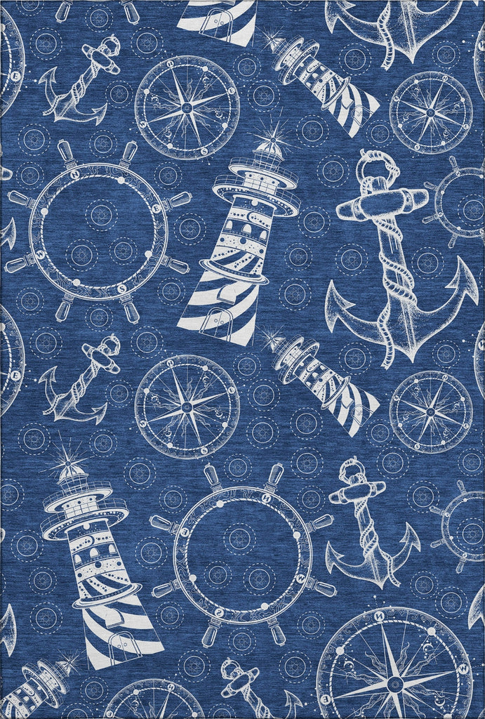 Piper Looms Mayfield Nautical AMF154 Navy Machine Washable Area Rug main image