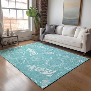 Piper Looms Mayfield Nautical AMF154 Ocean Machine Washable Area Rug Lifestyle Image Feature