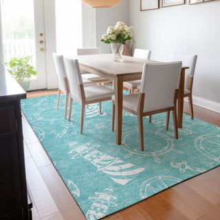 Piper Looms Mayfield Nautical AMF154 Ocean Machine Washable Area Rug Lifestyle Image Feature