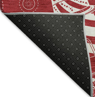 Piper Looms Mayfield Nautical AMF154 Red Machine Washable Area Rug Backing Image