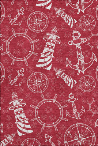 Piper Looms Mayfield Nautical AMF154 Red Machine Washable Area Rug main image