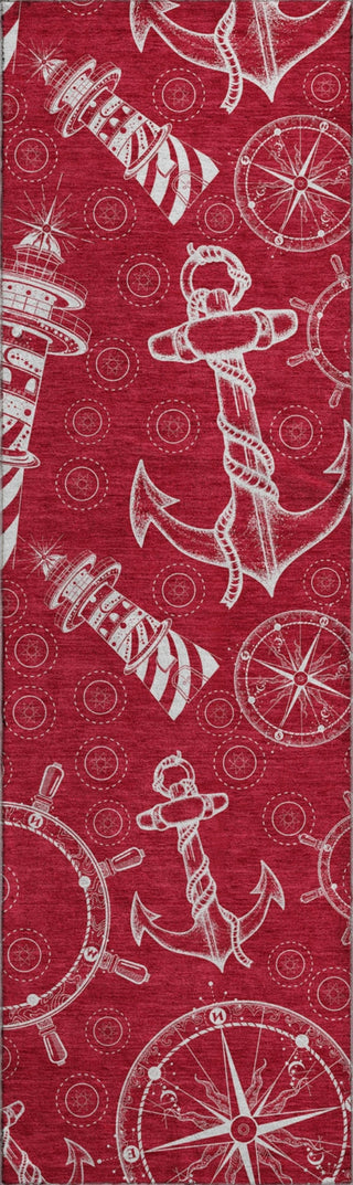 Piper Looms Mayfield Nautical AMF154 Red Machine Washable Area Rug Runner Main Image