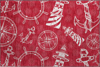 Piper Looms Mayfield Nautical AMF154 Red Machine Washable Area Rug Scatter Main Image