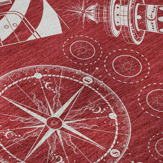 Piper Looms Mayfield Nautical AMF154 Red Machine Washable Area Rug Swatch Image