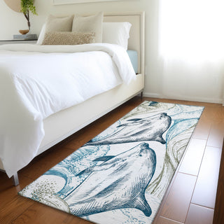 Piper Looms Mayfield Dolphin AMF155 Ivory Machine Washable Area Rug Runner Lifestyle Image Feature