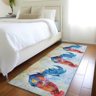 Piper Looms Mayfield Rooster AMF156 Blue Machine Washable Area Rug Runner Lifestyle Image Feature