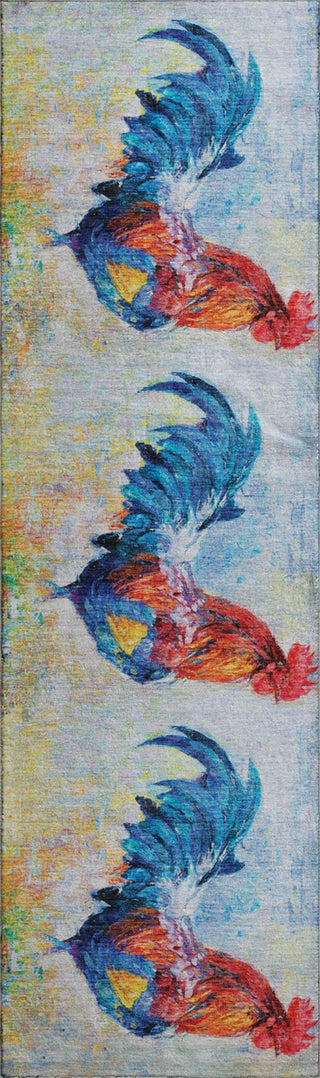 Piper Looms Mayfield Rooster AMF156 Blue Machine Washable Area Rug Runner Main Image