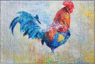 Piper Looms Mayfield Rooster AMF156 Blue Machine Washable Area Rug Scatter Main Image
