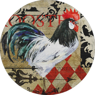 Piper Looms Mayfield Rooster Diamond AMF158 Midnight Machine Washable Area Rug Round Main Image
