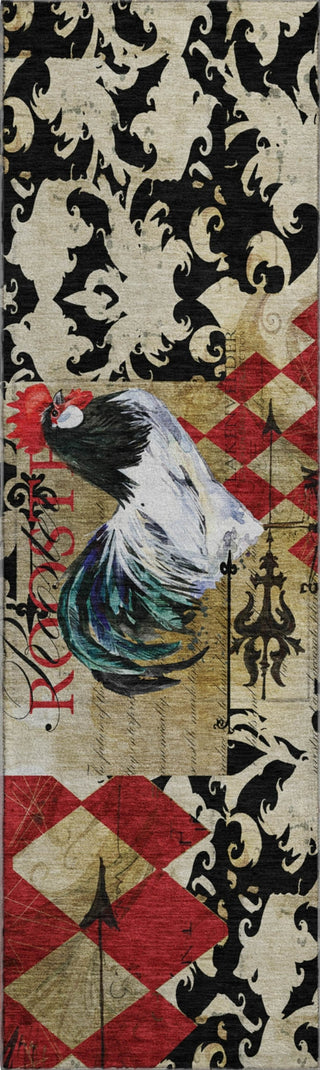 Piper Looms Mayfield Rooster Diamond AMF158 Midnight Machine Washable Area Rug Runner Main Image