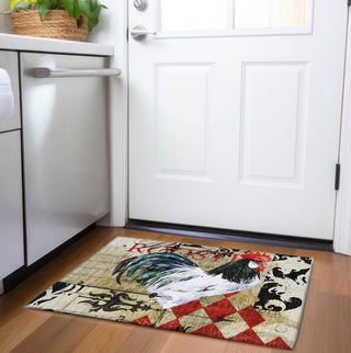 Piper Looms Mayfield Rooster Diamond AMF158 Midnight Machine Washable Area Rug Scatter Lifestyle Image Feature