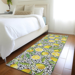 Piper Looms Mayfield Lemons AMF160 Yellow Machine Washable Area Rug Runner Lifestyle Image Feature