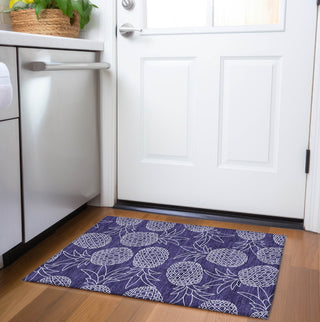 Piper Looms Mayfield Pineapples AMF161 Blue Machine Washable Area Rug Scatter Lifestyle Image Feature