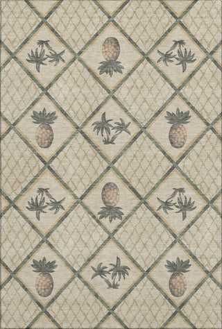 Piper Looms Mayfield Bamboo and Pineapples AMF162 Palm Machine Washable Area Rug main image