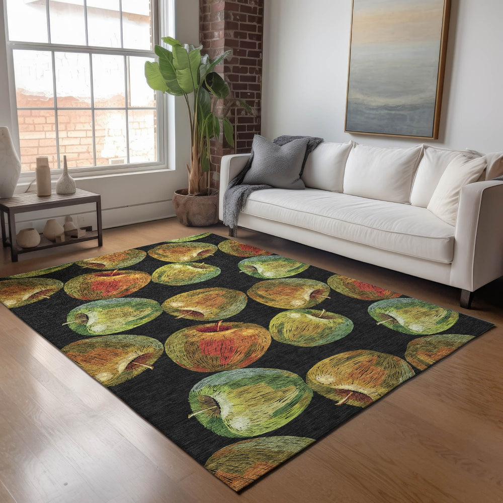 Piper Looms Mayfield Apples AMF163 Midnight Machine Washable Area Rug Lifestyle Image Feature