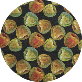 Piper Looms Mayfield Apples AMF163 Midnight Machine Washable Area Rug Round Main Image
