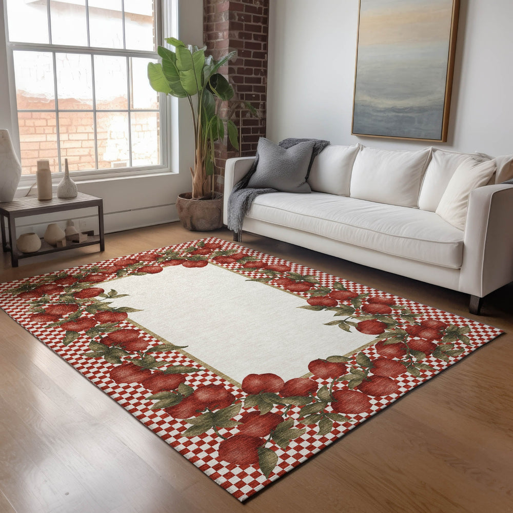 Piper Looms Mayfield Apple Border AMF164 Machine Washable Area Rug Lifestyle Image Feature