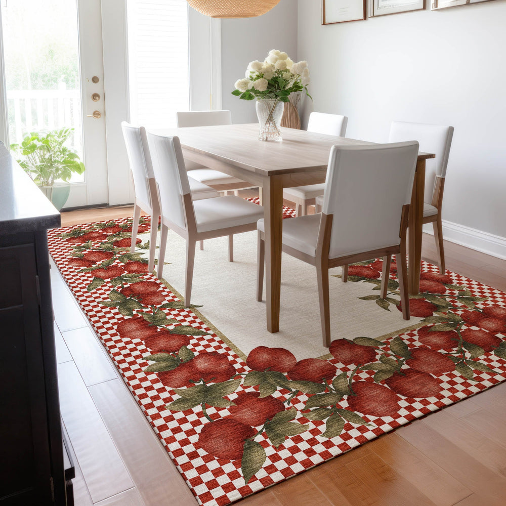 Piper Looms Mayfield Apple Border AMF164 Machine Washable Area Rug Lifestyle Image Feature