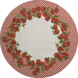 Piper Looms Mayfield Apple Border AMF164 Machine Washable Area Rug Round Main Image