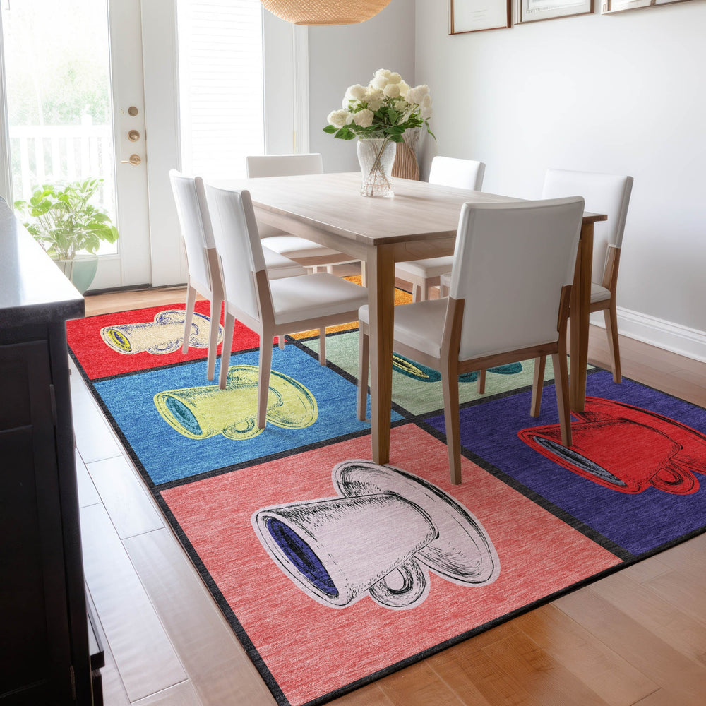 Piper Looms Mayfield Coffee Mugs AMF165 Kaleidoscope Machine Washable Area Rug Lifestyle Image Feature