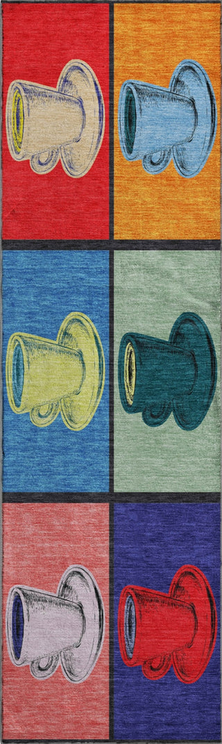 Piper Looms Mayfield Coffee Mugs AMF165 Kaleidoscope Machine Washable Area Rug Runner Main Image