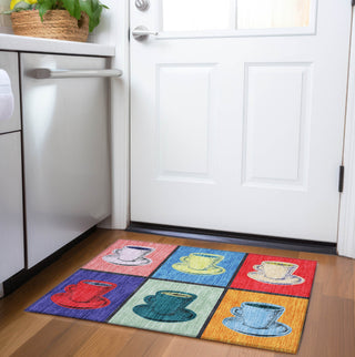 Piper Looms Mayfield Coffee Mugs AMF165 Kaleidoscope Machine Washable Area Rug Scatter Lifestyle Image Feature