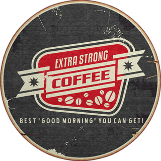Piper Looms Mayfield Coffee Sign AMF166 Midnight Machine Washable Area Rug Round Main Image