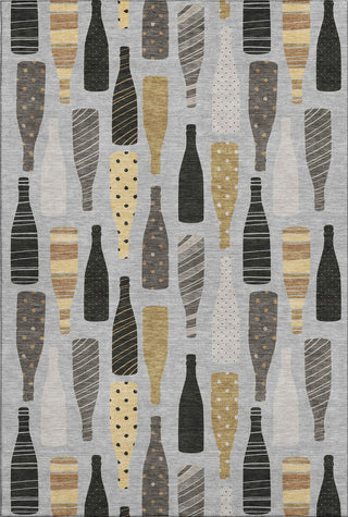 Piper Looms Mayfield Wine Bottles AMF167 Gray Machine Washable Area Rug main image