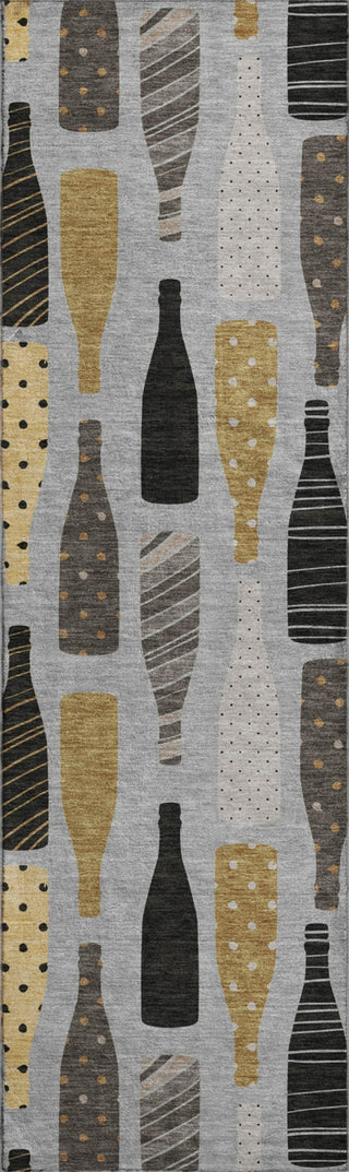 Piper Looms Mayfield Wine Bottles AMF167 Gray Machine Washable Area Rug Runner Main Image
