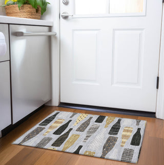 Piper Looms Mayfield Wine Bottles AMF167 Gray Machine Washable Area Rug Scatter Lifestyle Image Feature