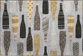 Piper Looms Mayfield Wine Bottles AMF167 Gray Machine Washable Area Rug Scatter Main Image