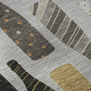 Piper Looms Mayfield Wine Bottles AMF167 Gray Machine Washable Area Rug Swatch Image