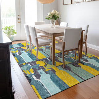 Piper Looms Mayfield Wine: Martini AMF168 Blue Machine Washable Area Rug Lifestyle Image Feature