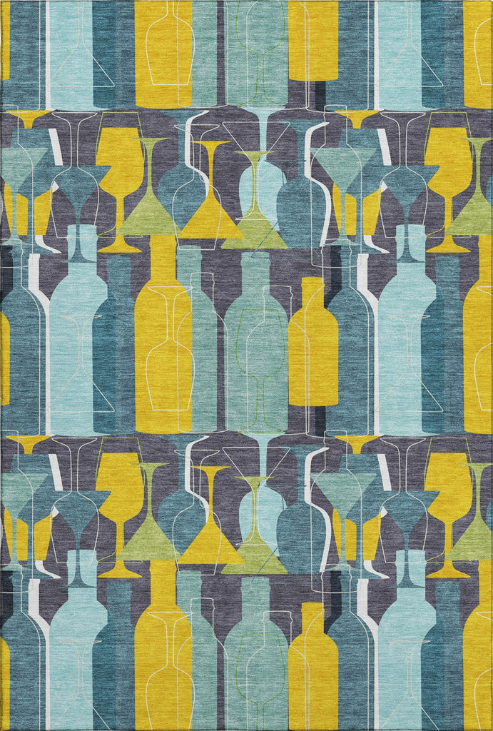 Piper Looms Mayfield Wine: Martini AMF168 Blue Machine Washable Area Rug main image