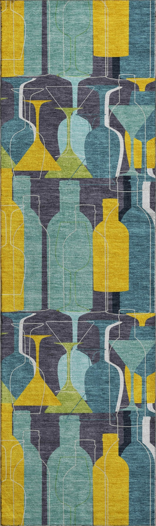 Piper Looms Mayfield Wine: Martini AMF168 Blue Machine Washable Area Rug Runner Main Image