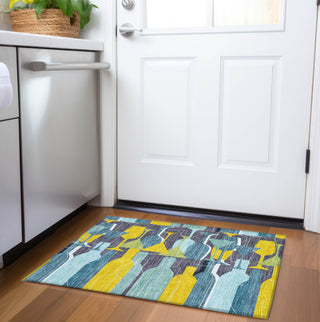 Piper Looms Mayfield Wine: Martini AMF168 Blue Machine Washable Area Rug Scatter Lifestyle Image Feature