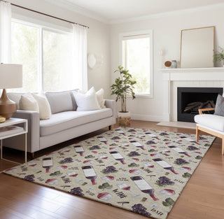 Piper Looms Mayfield Wine: Grapes AMF169 Ivory Machine Washable Area Rug Lifestyle Image Feature