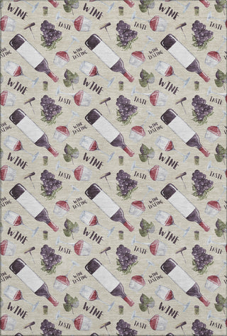 Piper Looms Mayfield Wine: Grapes AMF169 Ivory Machine Washable Area Rug main image