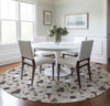 Piper Looms Mayfield Wine: Grapes AMF169 Ivory Machine Washable Area Rug Round Lifestyle Image Feature